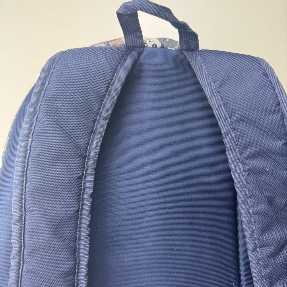 JanSport Trans Cat Print Backpack Blue Zip Padded Adjustable - Picture 5 of 6